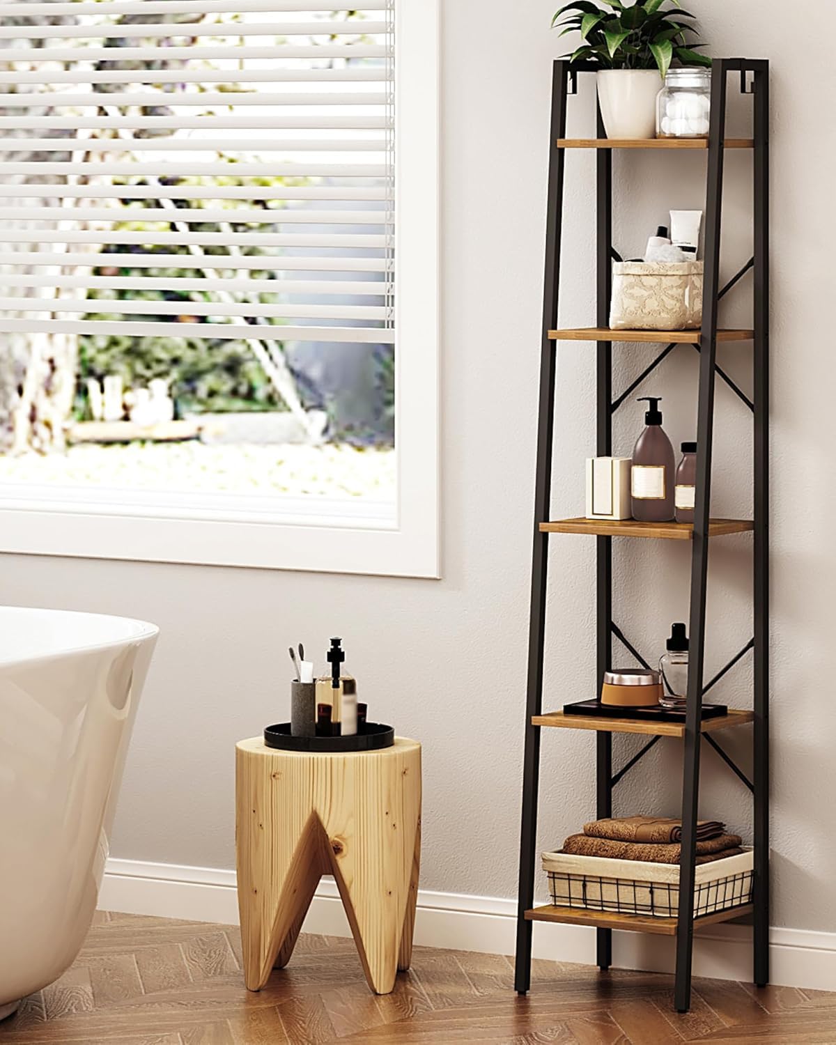 Amazon.com: Hzuaneri Ladder Shelf, Bookshelf Bookcase